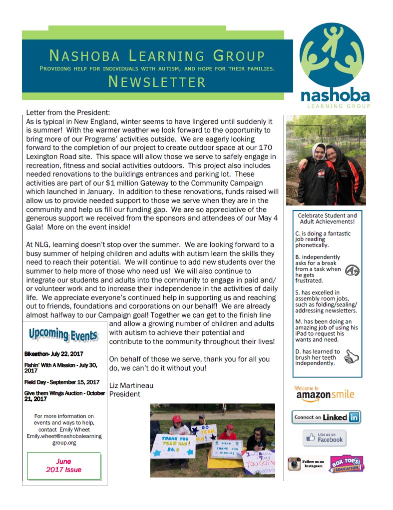 Newsletters – Nashoba Learning Group